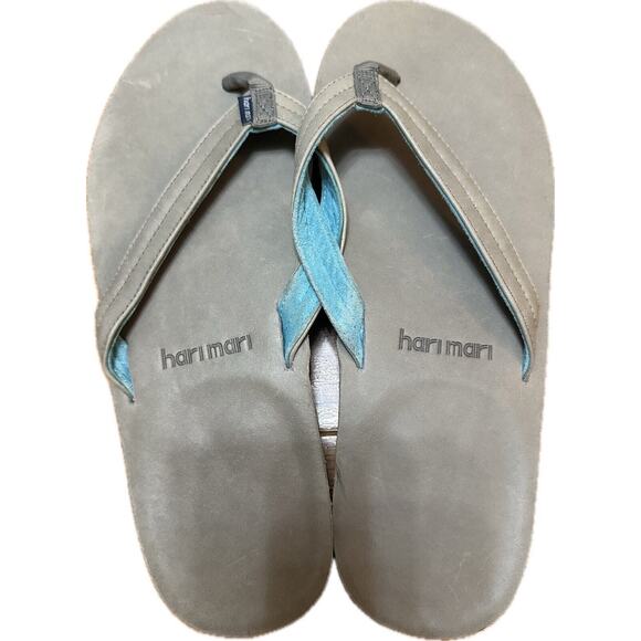 Hari Mari Women's Size 11 Lakes Flip Flops, Dark Gray/Mint - Picture 1 of 7